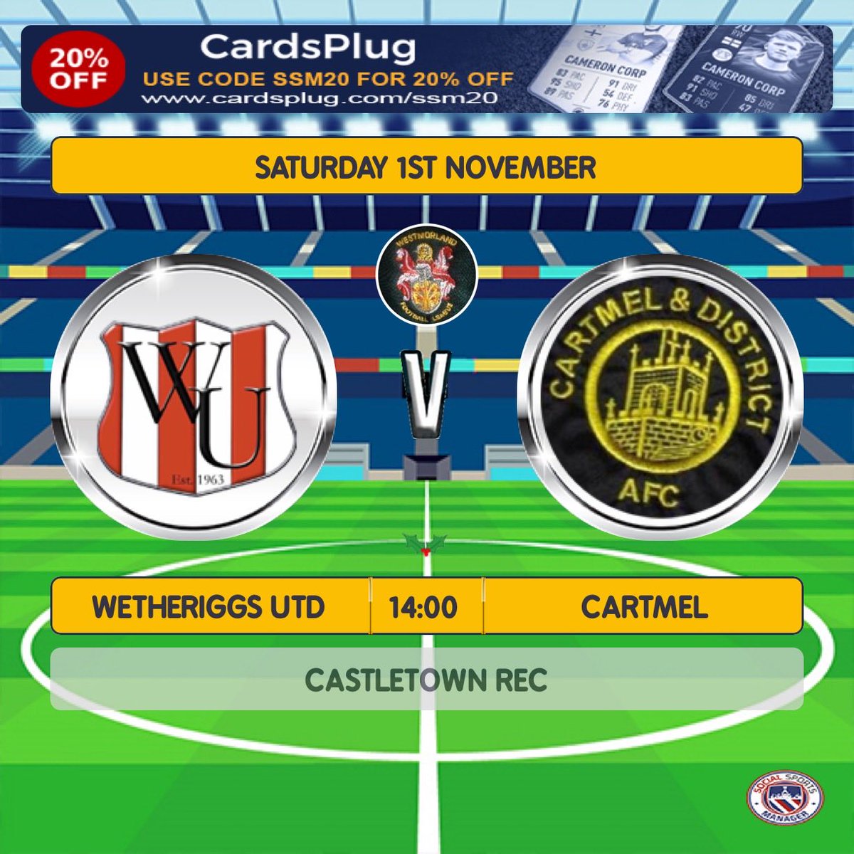 WetheriggsUtdFC's tweet image. League action this week for the first team, they take on last weeks opponents Cartmel &amp;amp; District! Another close game in the making down at the Rec 

🔴⚪️🔴⚪️
#UpTheRiggs