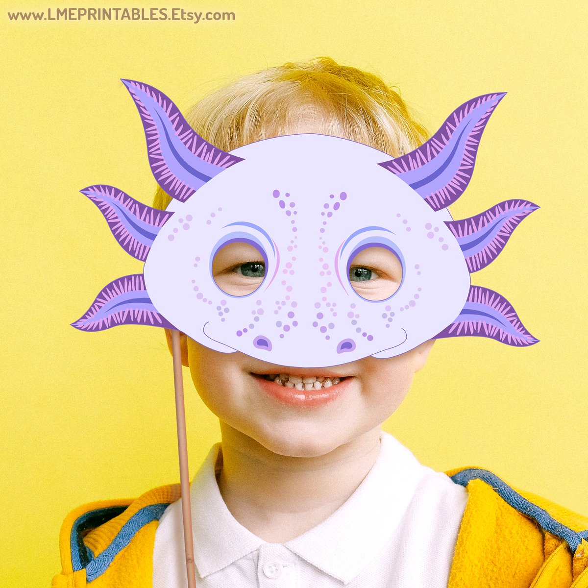 lmeprintables's tweet photo. Lavender Axolotl Mask Printable Halloween Costume Template Purple Salamander Amphibian Pool Party Favor Paper Lake Acuatic Animal Kid Adult https://t.co/Q4AQya4Fgi via @Etsy #axolotlmask #halloweenmasks #cuteanimalmasks #halloweenforkids #printablemasksforkids #lastminutecostumes https://t.co/eLjvffI19L