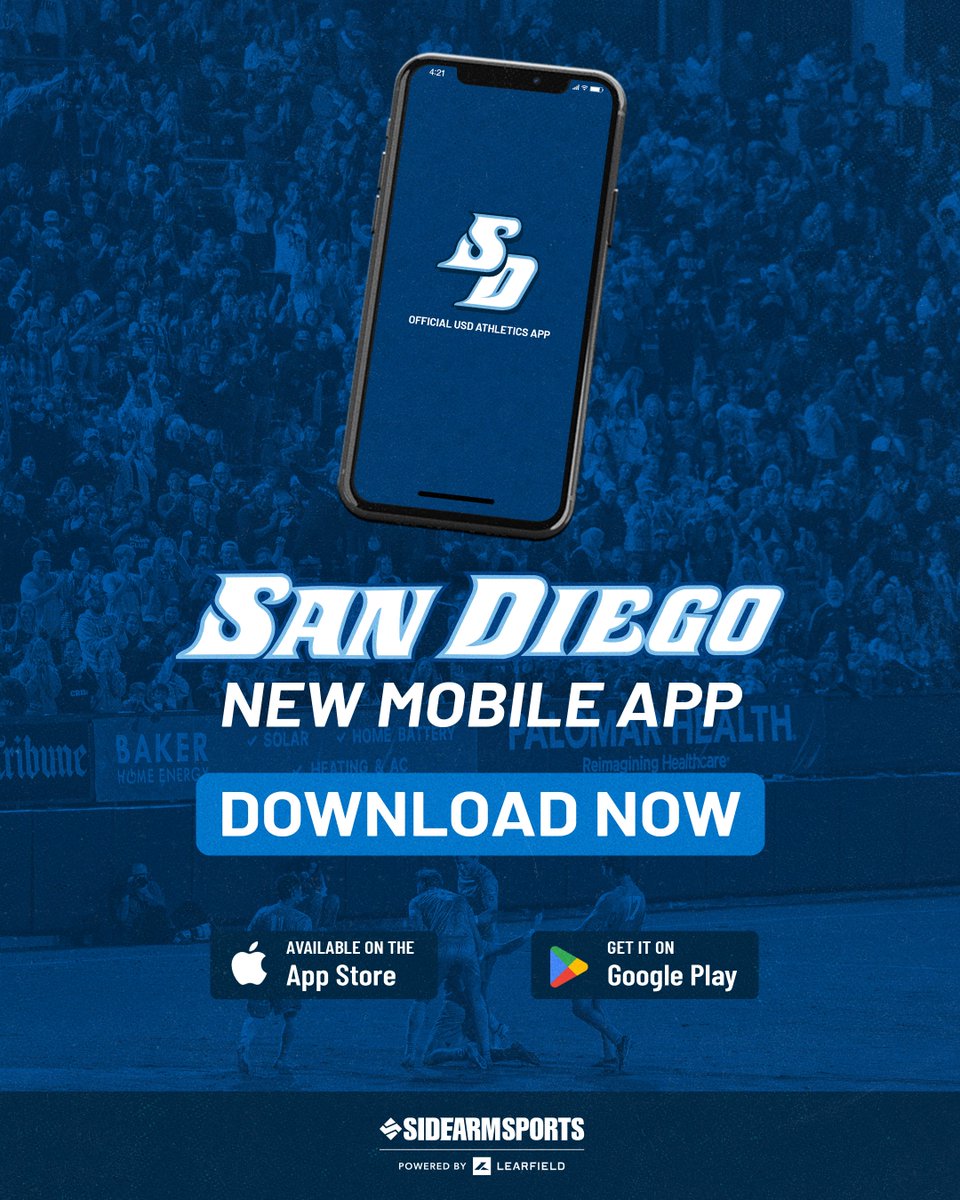 The new USD Toreros mobile app is officially HERE!

Download now to stay up to date with all of your favorite San Diego teams 📲

App Store: bit.ly/3XagHvv
Google Play: bit.ly/47hnc5L
More Info: bit.ly/3LCJQgk

#GoToreros