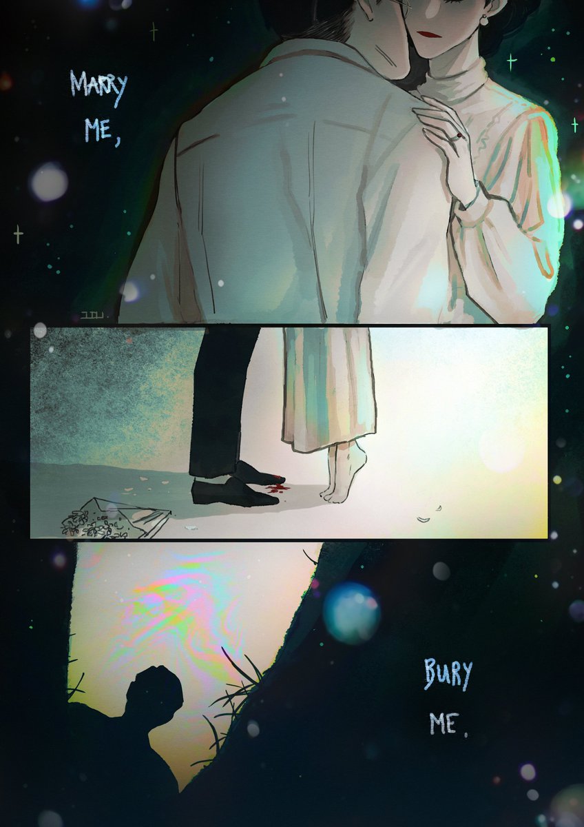 — สัญญาที่ว่าจะถนอมมันหายไปไหนกัน —

แฮปปี้ฮัลโลวีนค่ะ ปีนี้มาในธีมกลบฝังฉันในนามของความรัก ฮึก  พอสลับมาวาดภาคสมัยยังหนุ่มยังสาวแล้วมันจะยิ้มไม่ค่อยออกกันนะนี่ 🥲🖤