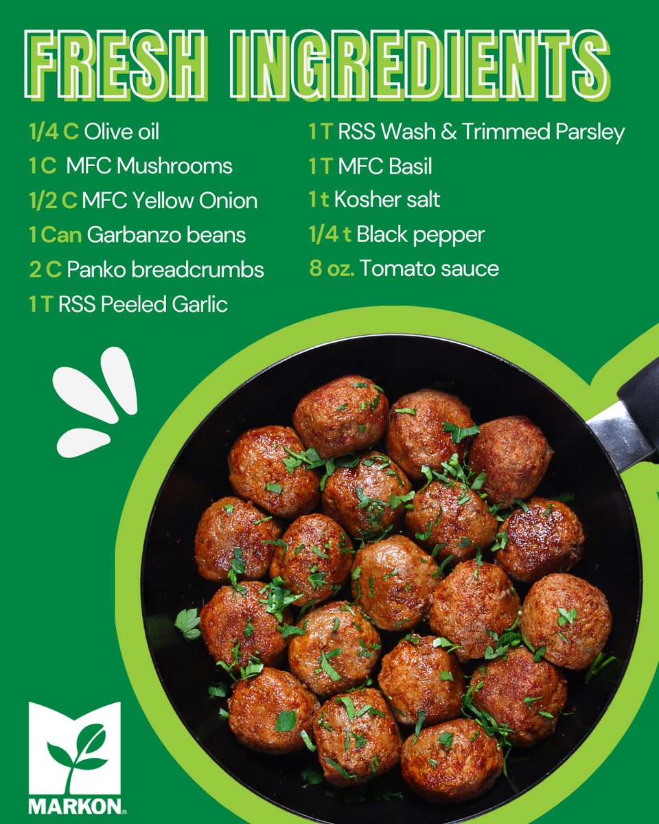 A hearty, plant-powered take on a comfort classic! ✨
These Garbanzo-Mushroom Meatballs deliver all the flavor with none of the meat. 
👉 Check out our latest Fresh Crop Report for the full recipe and more menu inspiration.
#Markon #FreshCropReport