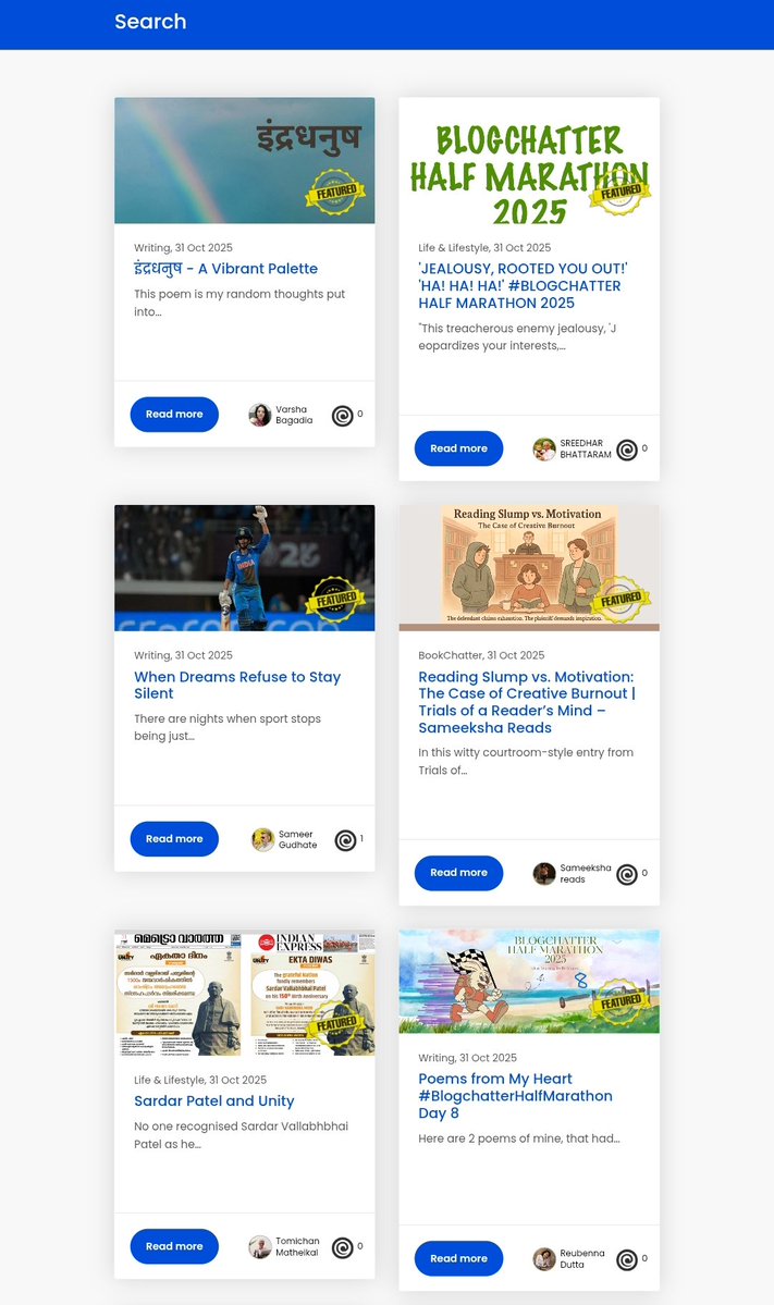 blogchatter's tweet image. Participating in #BlogchatterHalfMarathon? You are doing awesome!
Missed the chance but still want to cheer your friends? Here's where you can find all posts to like, share and engage on: theblogchatter.com/search?keyword…