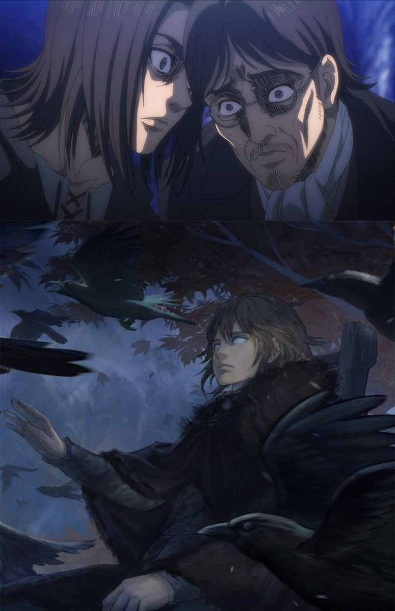 دائمًا ما وجدتُ تشابهًا بين بران ستارك وإيرين ييغر. والتشابه الذي أقصده هو في المسار بين الماضي والمستقبل…

"مجرد توقع لمستقبل بران"