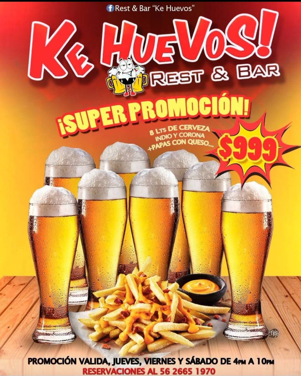 PuntoMedioEdo's tweet image. 🪗🙈🎙 ¡Rest &amp;amp; Bar &quot;Ke Huevos&quot; está de #aniversario y te invita a festejar con ellos!

👉🏻 Si te gusta la Banda #Sinaloense este es el lugar ideal para disfrutar del fin de semana.

🍾 Aprovecha las promociones del mes.

🚫 No Cover

📍Ubicados en Plaza Capri.