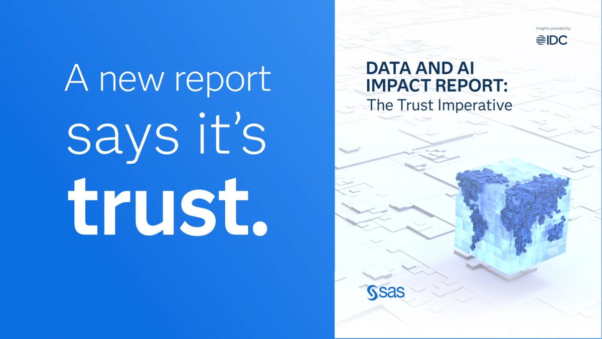 preetkaloti95's tweet image. 📝 SAS unveils a new study revealing global trust in generative AI, gaps in AI safeguards, and the impact of trustworthy AI on business outcomes. Read the press release to learn more. ⤵️
#SASAdvocacyProgram #SASAnalyticsExplorers infl.tv/pyJ6