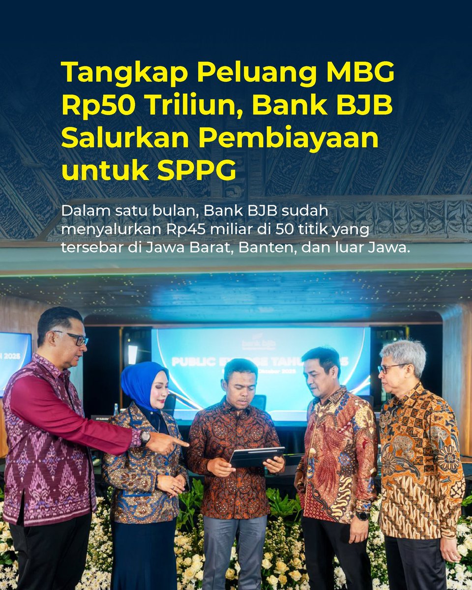 orientasi_id's tweet photo. BJB @BankJabar tangkap peluang bisnis dari MBG, dengan menyalurkan modal MBG bagi para pendiri SPPG .

#bjb #mbg #gasssnow https://t.co/fxdFjMji01