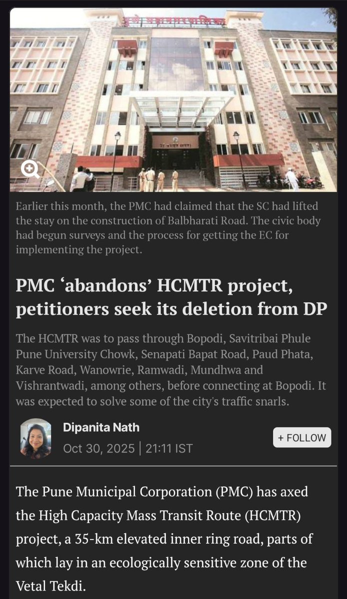 OldWonk's tweet image. The #PMC is lying under oath in the highest court of law for pushing a 2.1 KM road at the expense of taxpayers money worth 300 cr. 

Shame. Shame. Shame. 

@navalMH must answer for this!!