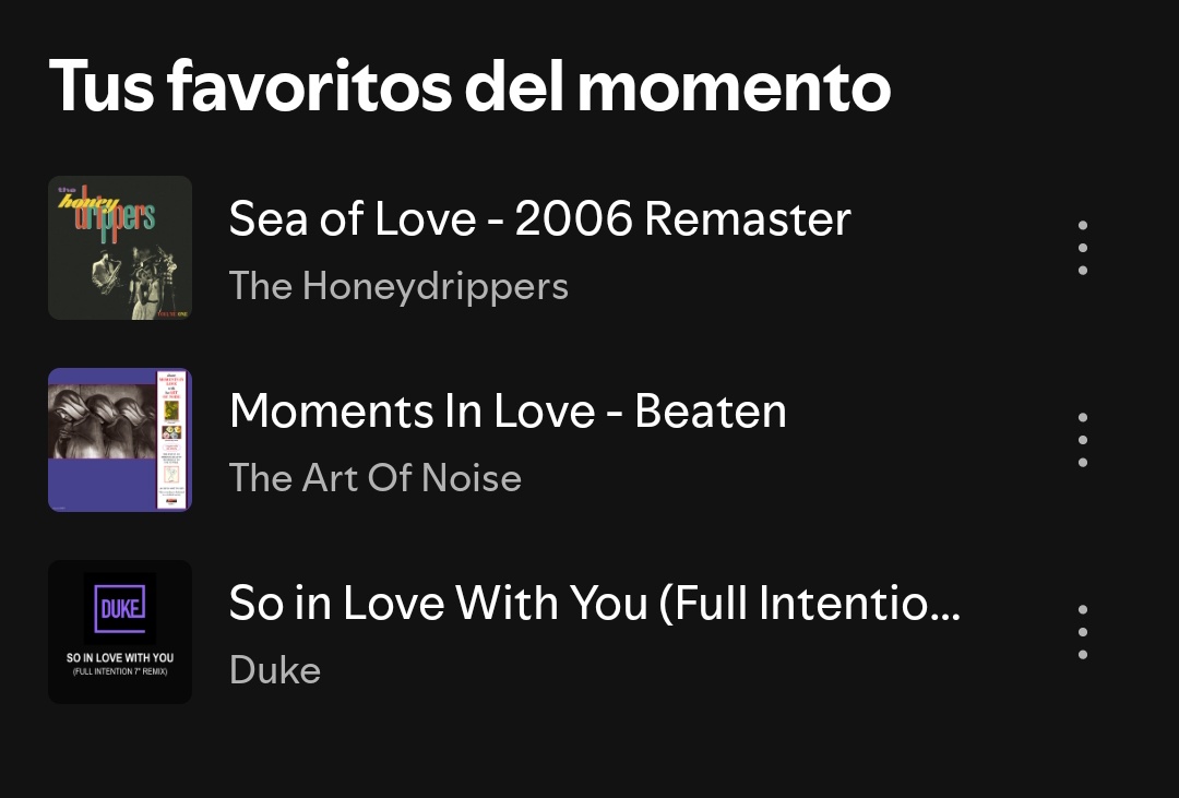 Tio Spotify, Amor y amistad fue el mes pasado, como que mis tres canciones del momento tienen la palabra "Love"? 🤯🤯

Coooosmico!