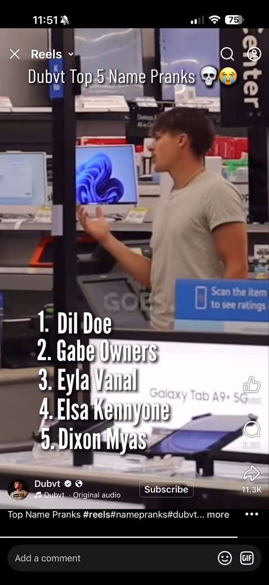 Omg.  I have been laughing so hard at these pranks. 

This guy is hilarious.  I know it’s childish but man. I can’t believe he pulled it off. 

I took a snapshot of one oh his skits.  

He asks customer service at like a Walmart to page his brother or sister.