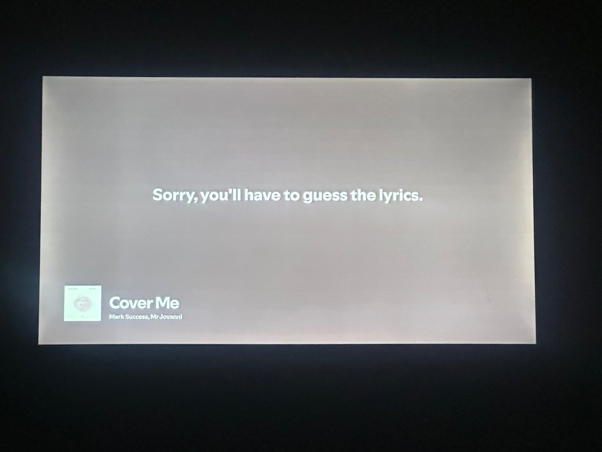 This is what Spotify says when lyrics are not available 😂