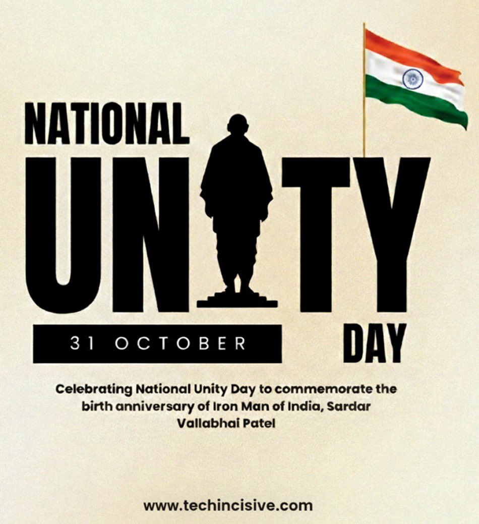 techincisive's tweet image. Celebrating unity, strength, and vision. #unity #Strength #vision #birthday #sardarpatel #icc #celebration #national #india #ironman