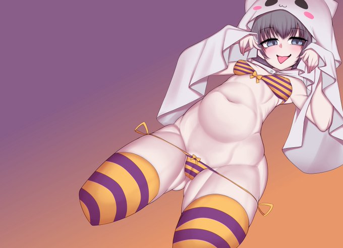 ハロウィン絵途中、お腹ぽっこりしすぎたな。帰ったら修正…できれば今日明日には終わらせたいなぁ 