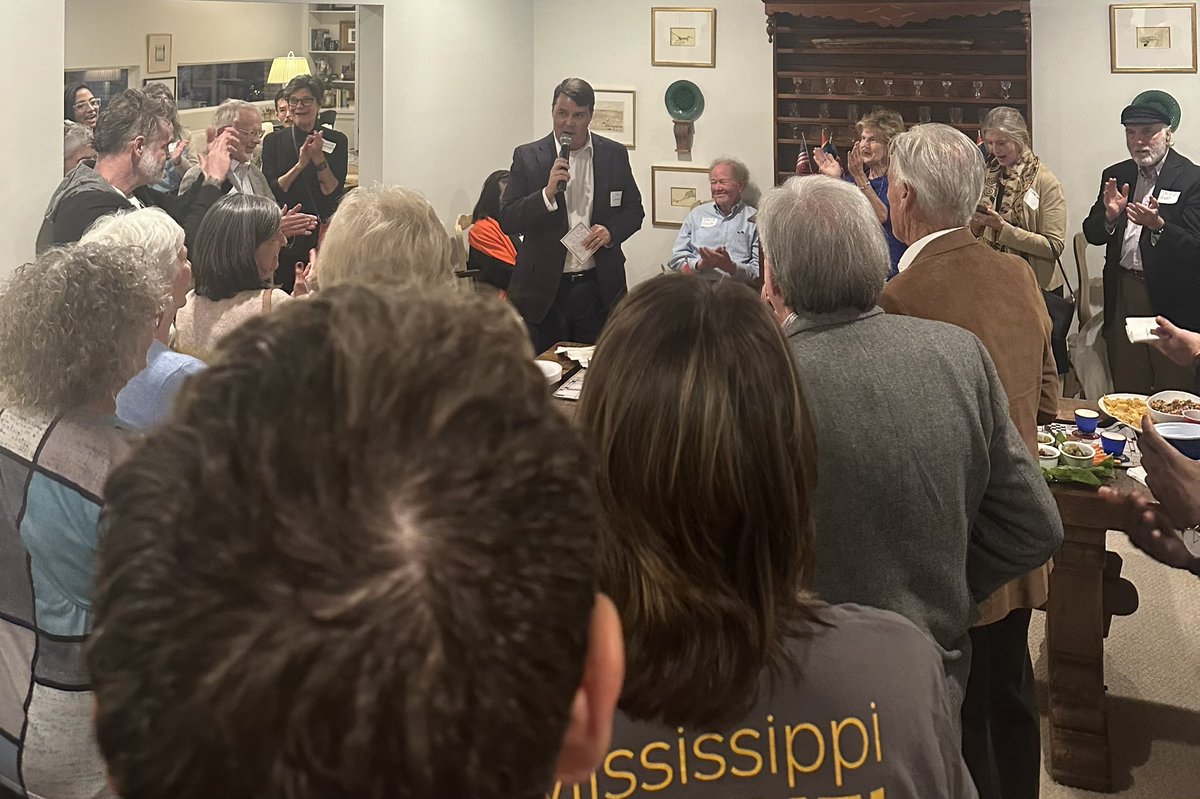 Great night with great friends in Jackson, Mississippi tonight!  Many thanks to John and Morella Henegan for hosting. These folks showed up and contributed generously, and they don’t even live in the First District!  This movement has no boundaries - political or other!!