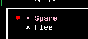 LuigiUTMC's tweet photo. everyone talking about how the undertale spare text is pink and yellow.

it'd be crazy if there were green names that are only briefly mentioned in game... https://t.co/j16cSLS8Fu