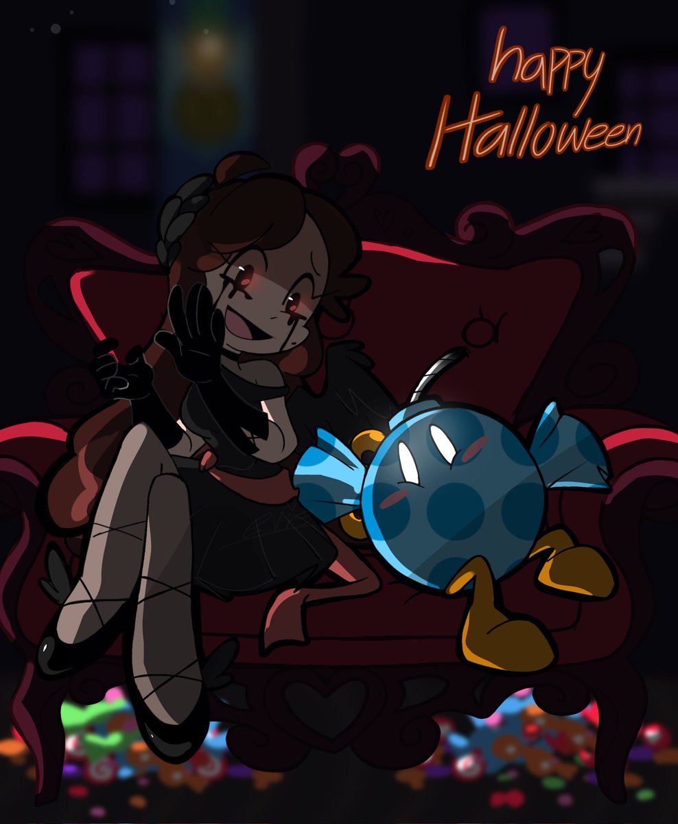 HAPPY halloween!!! i finally finished my piece for it, have a safe and fun day guys!! 🎃💥 #selfship #yumetwt