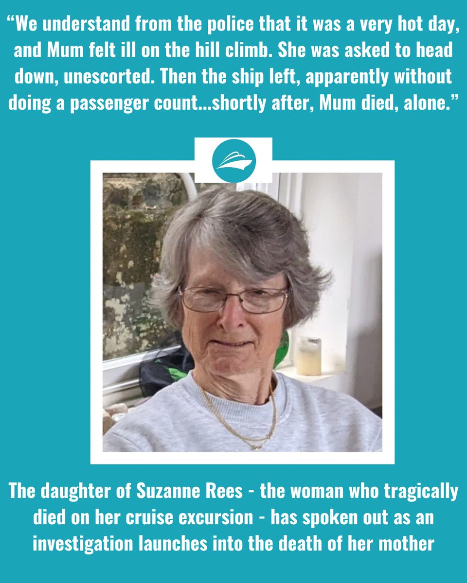 The daughter of Suzanne Rees (pictured below) - the woman who tragically died on her cruise shore excursion at Lizard Island - has made a statement. You can read it in full at Cruise Passenger.