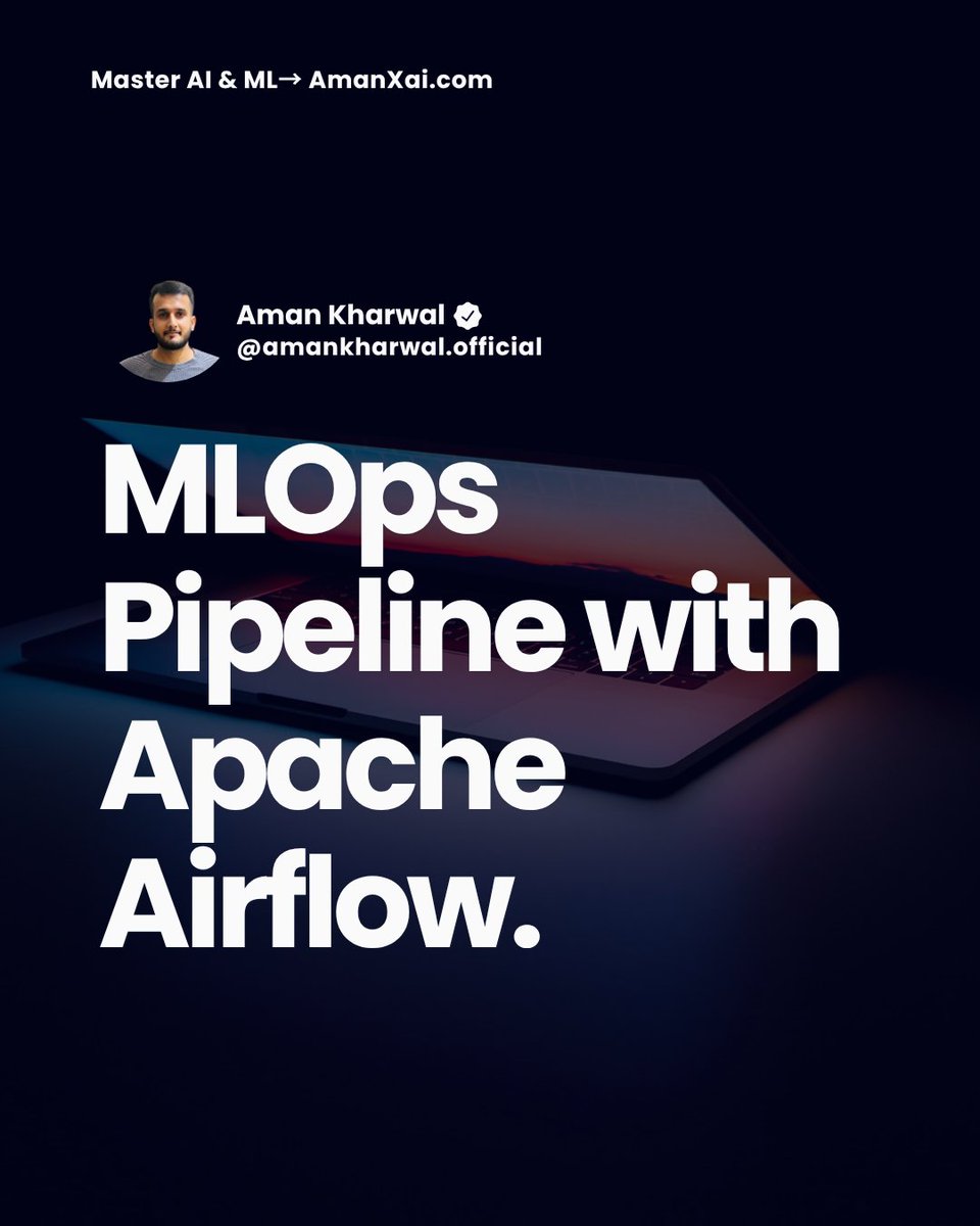 amankk_9's tweet image. Every #MachineLearning Engineer and experienced #DataScientist (more than 1 year) should know about #MLOps.

Learn to build an MLOps Pipeline using Apache Airflow.

Here’s my complete guided project: amanxai.com/2025/01/20/mlo…