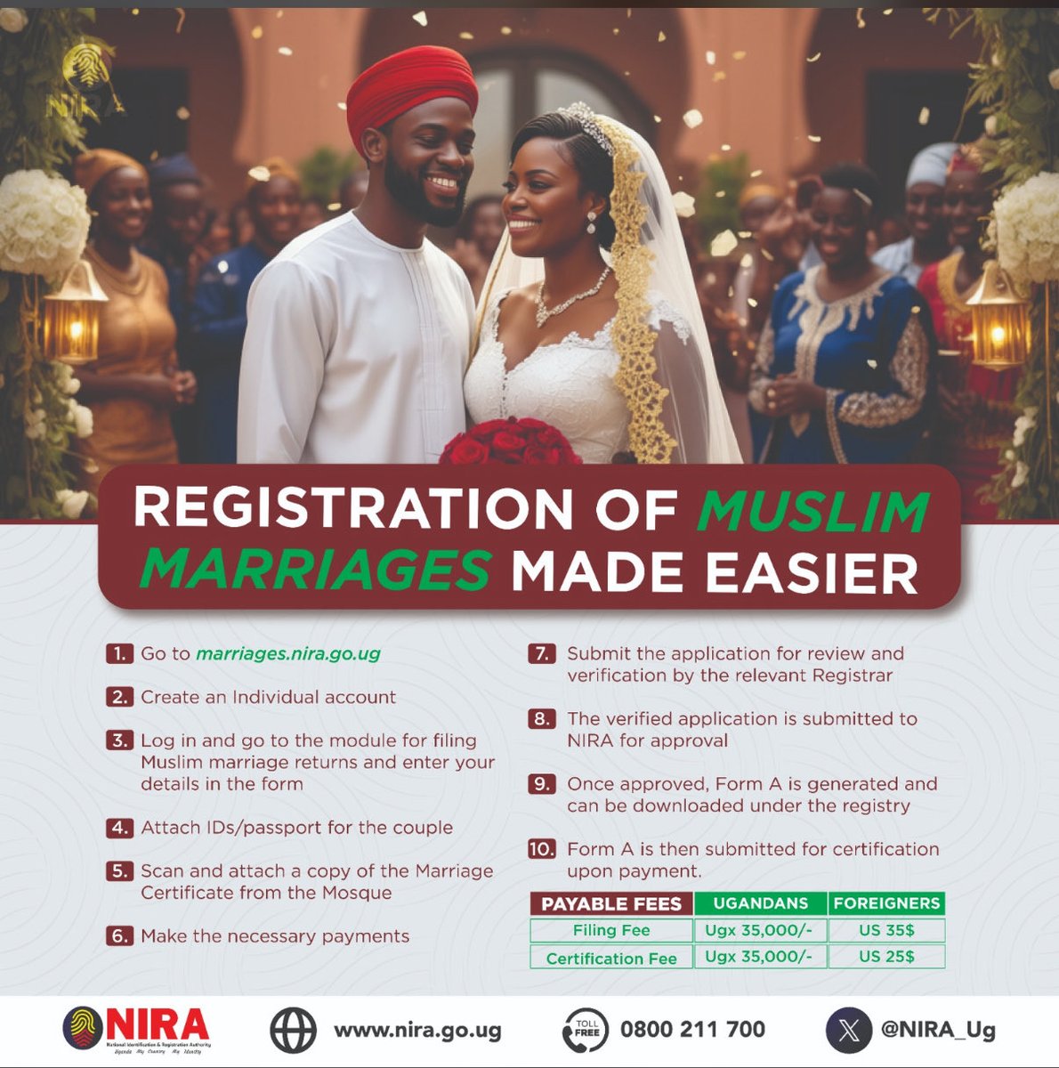 #MarriageRegistrationUg 

To our Muslim colleagues, lock in this weekend. 

It’s simple, and straight forward.