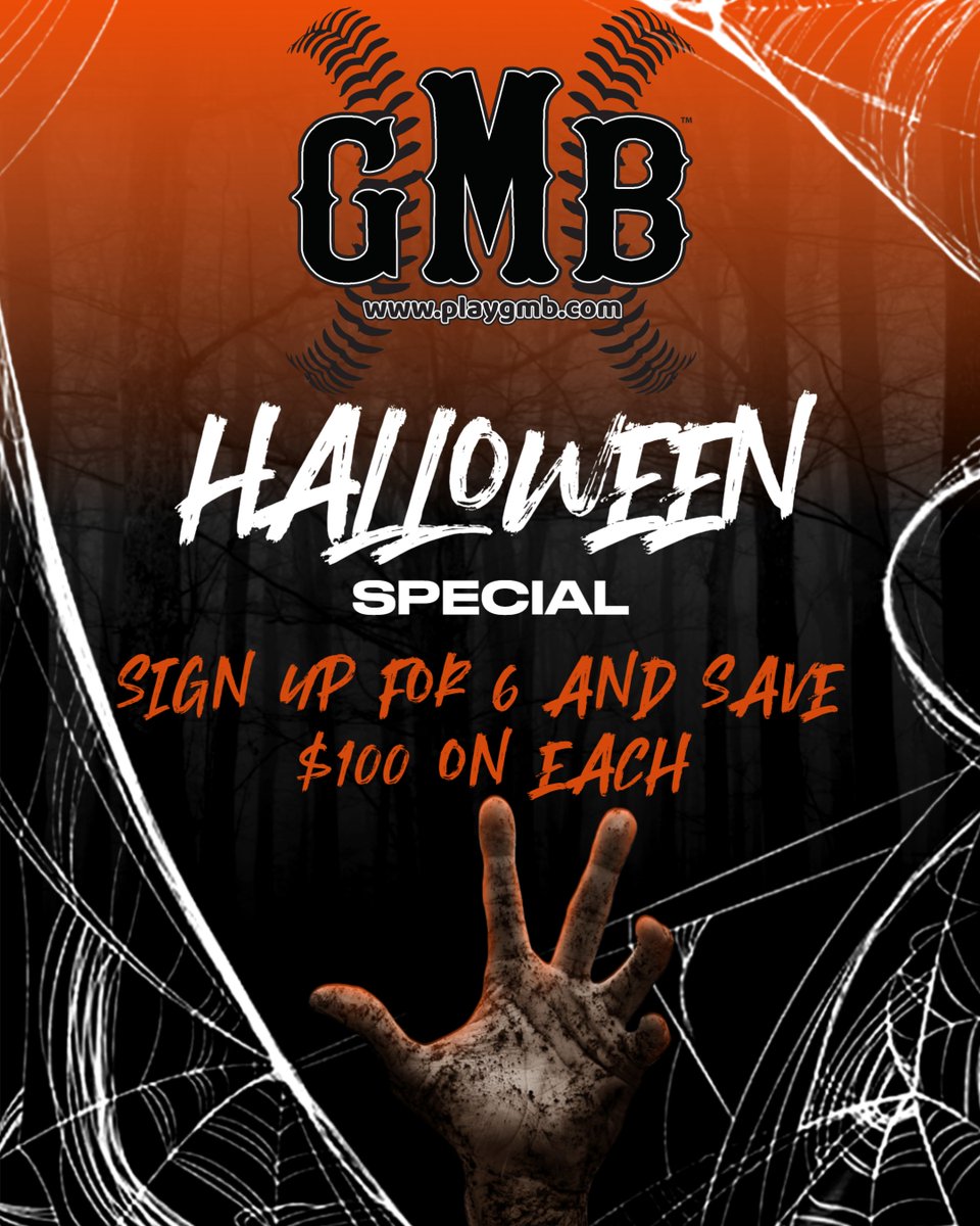 _YBNetwork's tweet image. 🎃GMB Halloween Special🎃

🚨 Register For 3 or More - SAVE $75 on Each

🚨Register For 6 or More- SAVE $100 on Each

📌Fees Due at Checkout

Expires 10/31/25 @ 11:59pm

Program is not retro active

🔗playgmb.com/tournaments/20…