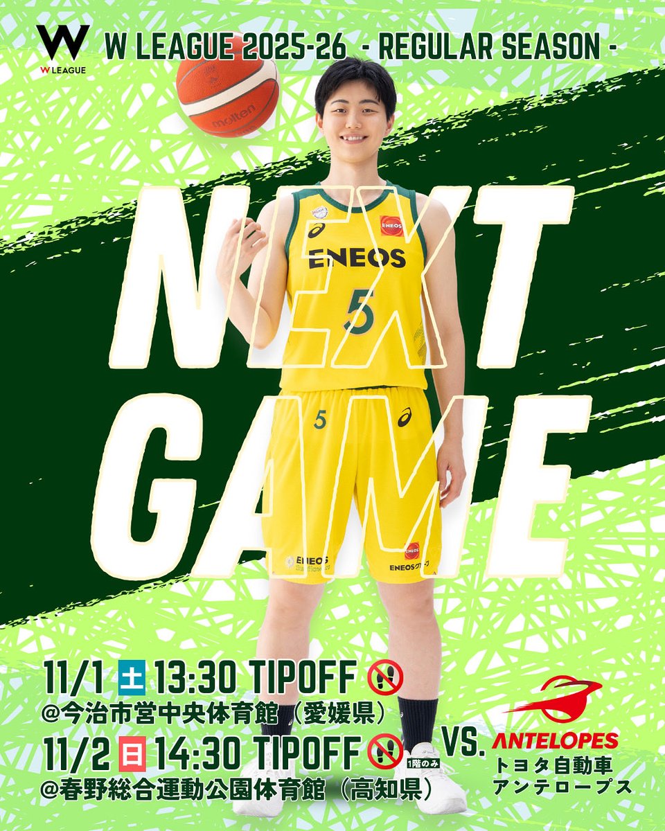 エネオスサンフラワーズ全選手サイン入りミニバスケットボール