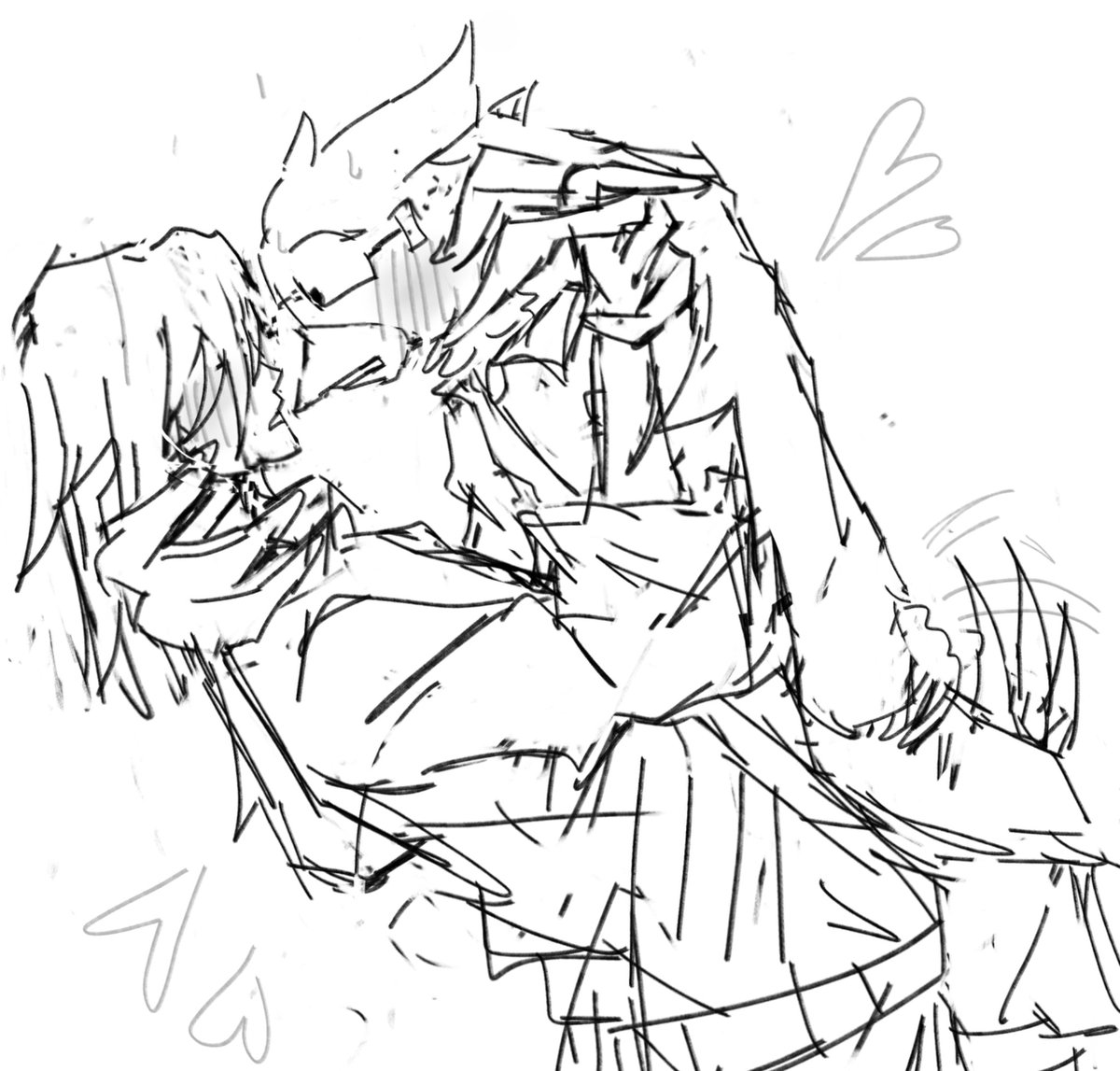 rough phone sketche from holiday… from a friends fic… do they know #kerdly