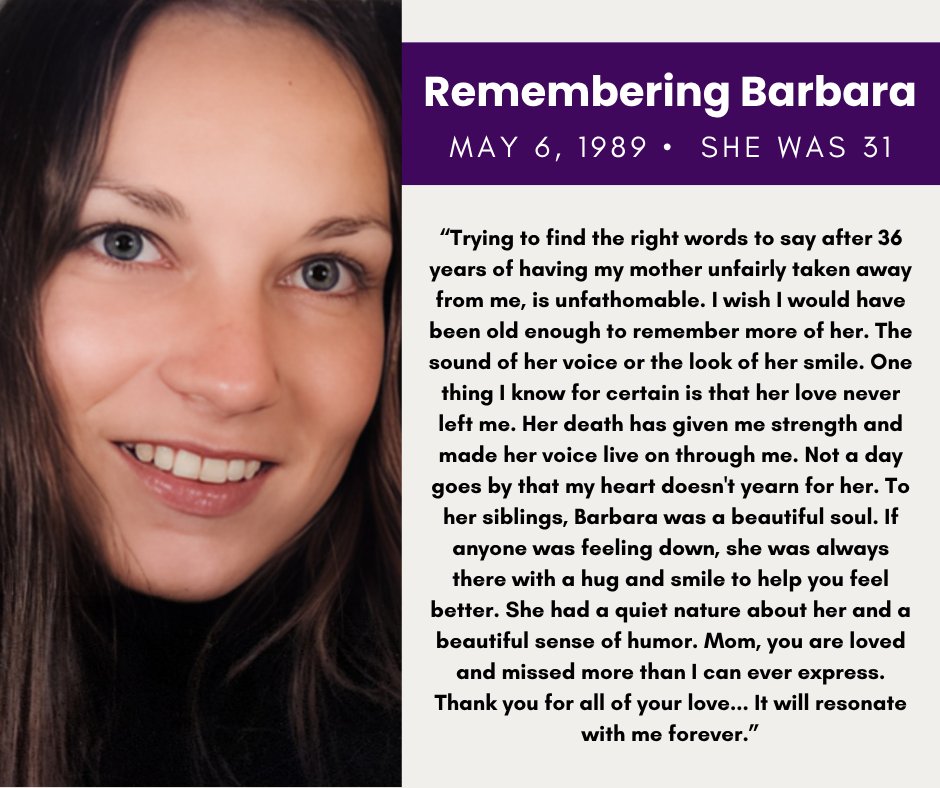 FCC_IA's tweet photo. This is Barbara. At just 31 years old, her life was tragically taken due to domestic violence.

As part of our Empty Chair Display, we honor her memory and the lives of others lost to domestic violence. 

Today, we honor Barbara through the words of her daughter. https://t.co/hYj0i9jsLO