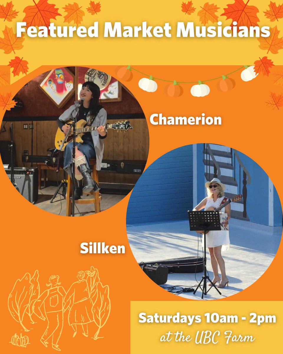 It’s the first market of November! 🍂 Join us this Saturday, 10 am to 2 pm at UBC Farm for local treats, and live music from Chamerion and Sillken 🎶

🌿 Puffos (@puffosofficial) 🌿 

🍞 West Coast Gluten Free (@westcoastgf) 🍞