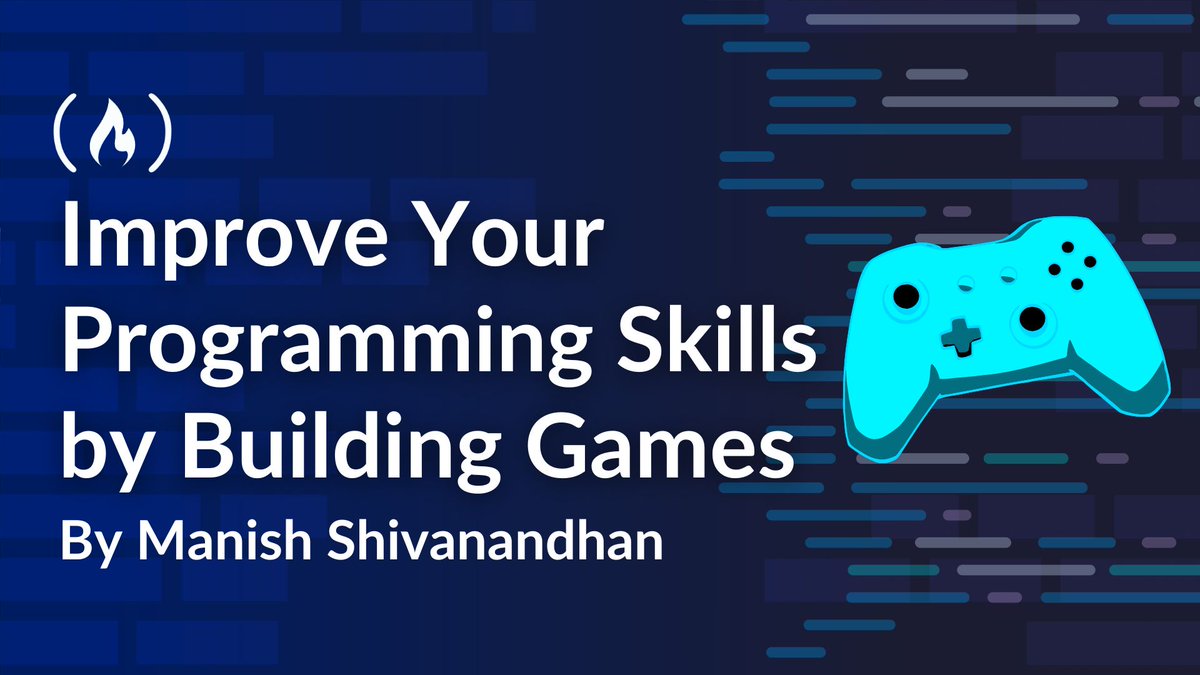 freeCodeCamp's tweet image. Building a game is a great way to improve your programming skills.
It makes you consider things like performance, user input, and structure while getting creative with your problem-solving. 
In this guide, Manish walks you through some of the key skills game dev helps you…