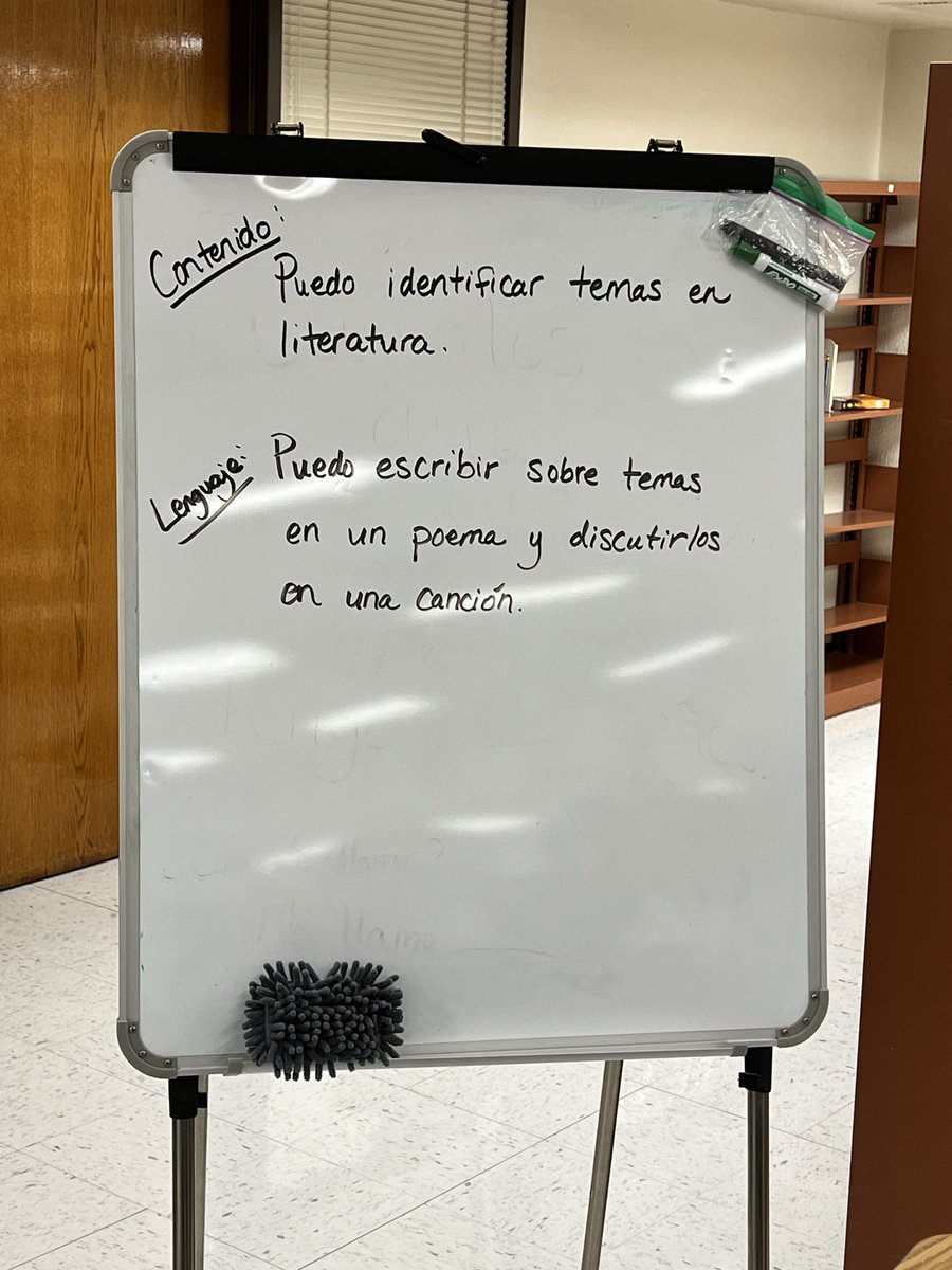 Why yes, that is 60+ Spanish 4 students in the library learning more about their current theme IDENTIDAD w/a poem published by a former UTEP profe &amp; a song by Mecano!  This was the biggest group of the day; not pictured are their fabulous teachers having writing conferences too.