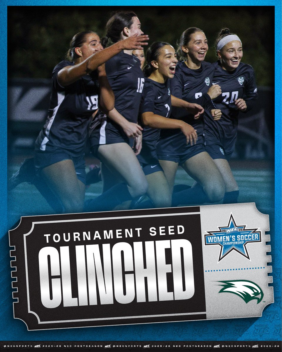 ⚽️𝗧𝗢𝗨𝗥𝗡𝗔𝗠𝗘𝗡𝗧 𝗕𝗘𝗥𝗧𝗛 𝗖𝗟𝗜𝗡𝗖𝗛𝗘𝗗:🦅

<a href="/WagWSoccer/">Wagner College Soccer</a> punch their postseason ticket for the third consecutive year 🔥

#NECWSOC x #NECchamps x <a href="/WagnerAthletics/">Wagner Seahawks</a>