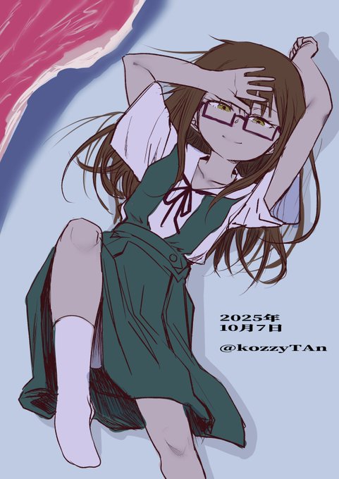 #今月描いた絵を晒そう 一次創作のネーム作業に費やしてて一枚絵が少ない。