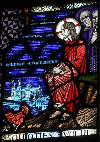 connaughtwoman's tweet photo. @JimFriend @sistervpaul_ Detail from a #RichardKing window in my local church in #Athlone #Ireland https://t.co/G2ZEH8akWI