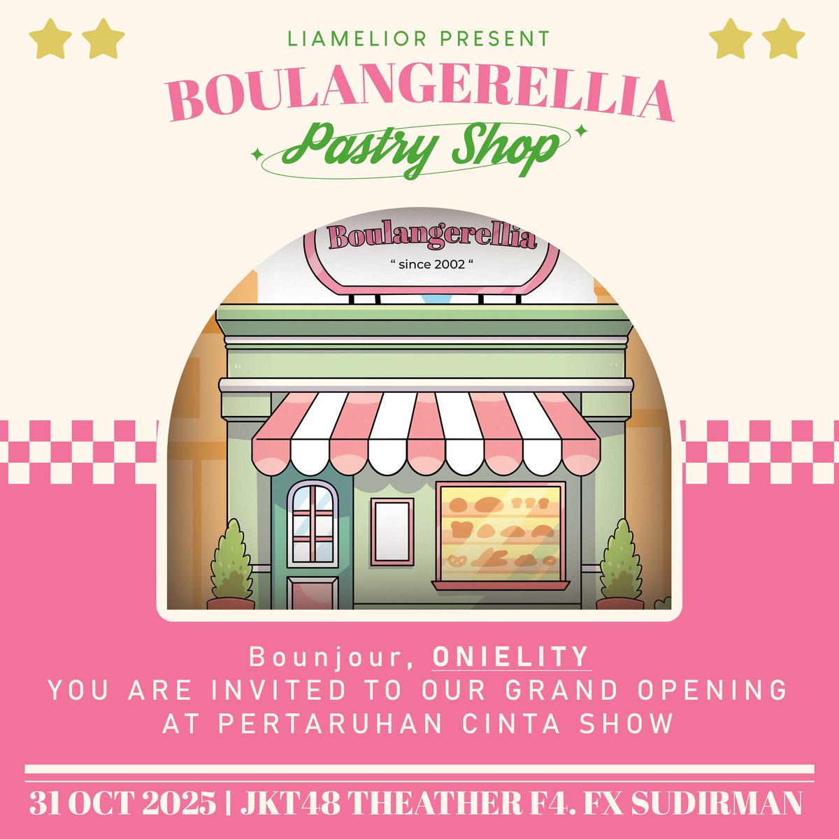 ONYILITY | #rêveur (@onielity_ofc) on Twitter photo Selamat Pagieeh!!! Minty dapat undangan nih dari teman-teman <a href="/Liamelior/">𝐋𝐈𝐀𝐌𝐄𝐋𝐈𝐎𝐑 #keLIAtan 🌟</a> untuk merayakan ulang tahun <a href="/AU_LiaJKT48/">Aurellia</a> di FX Sudirman 🎂🎂🎂
Yuk datang dan ramaikan projectnya 🫶
#SweetAu23llia 
#Boulangerellia Selamat Pagieeh!!! Minty dapat undangan nih dari teman-teman <a href="/Liamelior/">𝐋𝐈𝐀𝐌𝐄𝐋𝐈𝐎𝐑 #keLIAtan 🌟</a> untuk merayakan ulang tahun <a href="/AU_LiaJKT48/">Aurellia</a> di FX Sudirman 🎂🎂🎂
Yuk datang dan ramaikan projectnya 🫶
#SweetAu23llia 
#Boulangerellia