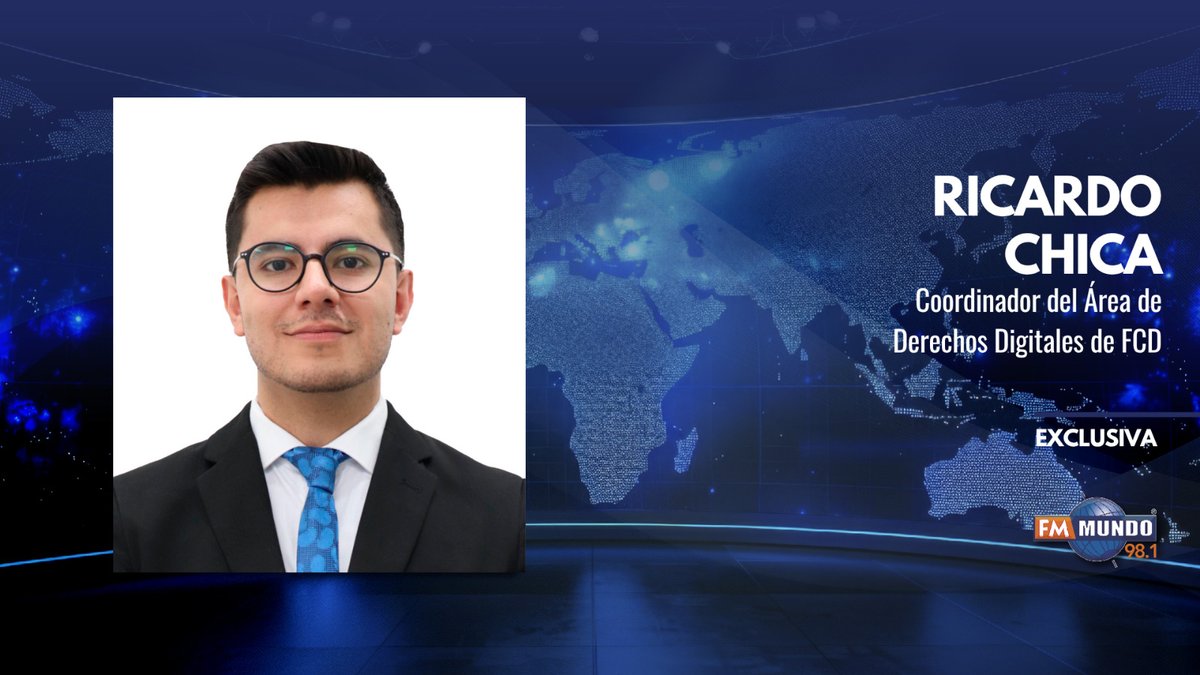 📢 Estamos #AlAire en #NotimundoEstelar con <a href="/rchicareino/">Ricardo Chica Reino</a> , coordinador del Área de Derechos Digitales de la Fundación Ciudadanía y Desarrollo, conversando sobre los riesgos de la vigilancia digital en Ecuador.

📻 98.1 FM #Quito  

🔗 youtube.com/watch?v=oxR-l3…