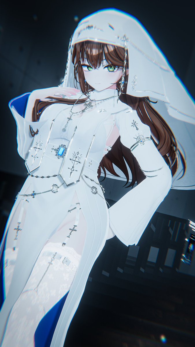 올만에 브챗 할로윈데이라 수녀복 입어봤어요