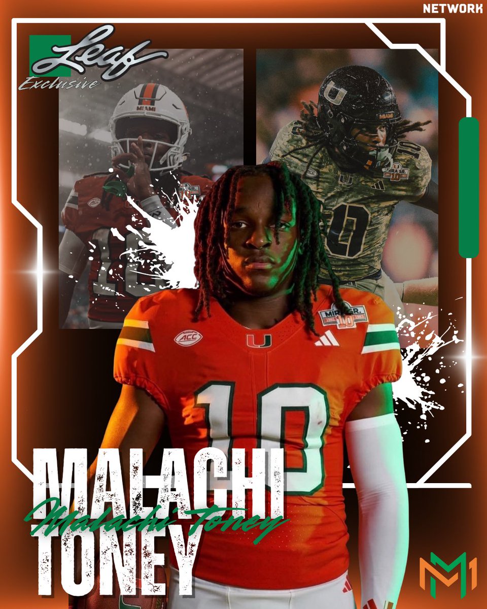 TheNetworkAdvsr's tweet image. 🚨 BREAKING: University of Miami freshman phenom Malachi Toney has inked an exclusive NIL deal with @Leaf_Cards ! 

The deal is @malachitoney2’s most significant one to date, and is an exciting next step in his career.