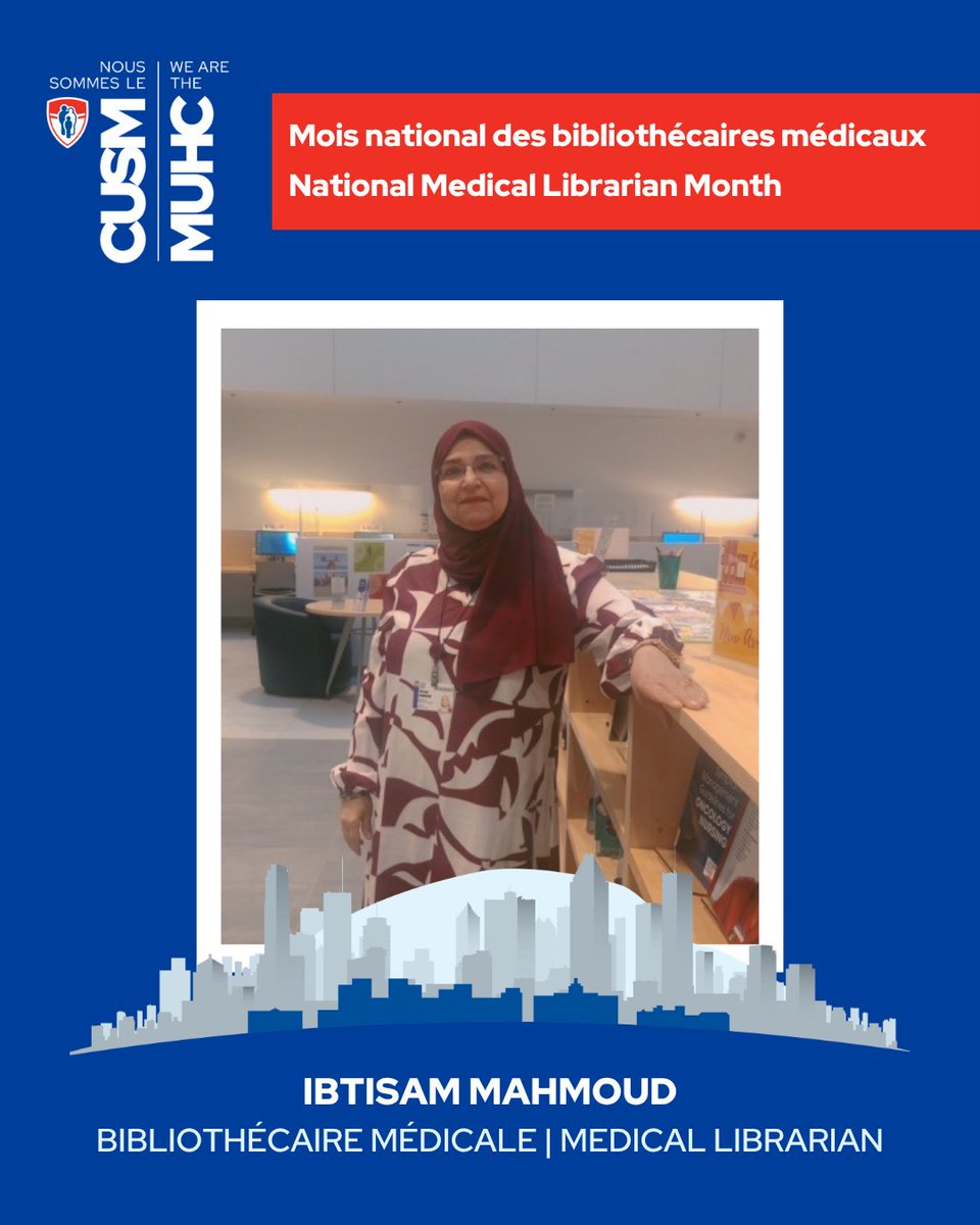 cusm_muhc's tweet image. 📚 Octobre est le Mois national des bibliothécaires médicaux !
Au CUSM, nous célébrons nos bibliothécaires médicaux et techniciens en bibliothéconomie. Ces experts sont des partenaires clés dans les soins aux patients, la recherche et l'éducation.
Cette année, nous mettons en…