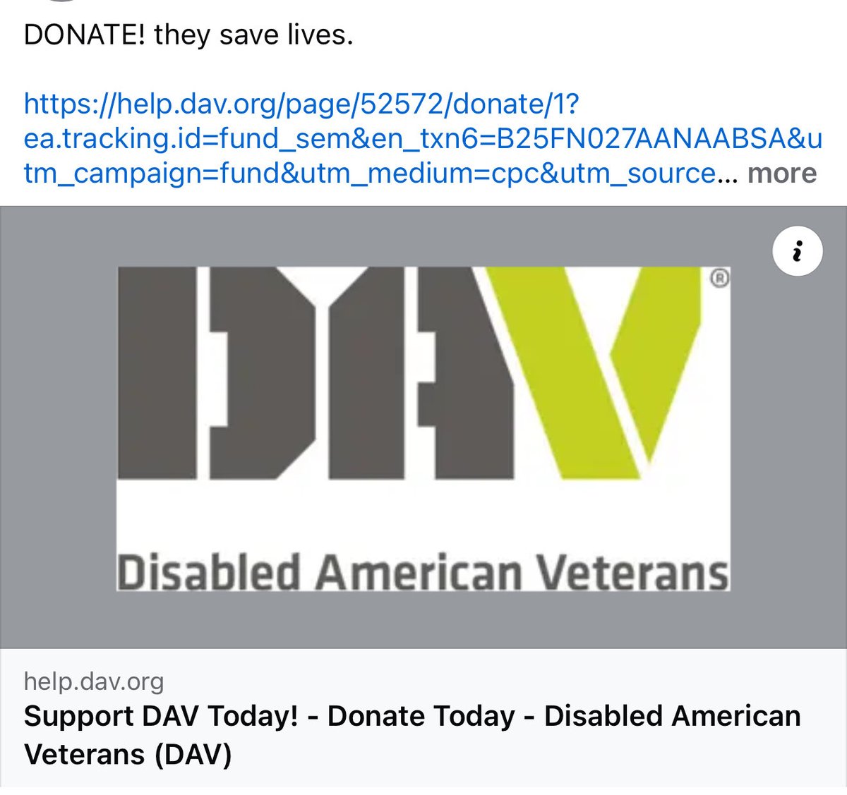 JSpanton4's tweet photo. Donate to Disabled American Veterans. They save lives. Use link below. 

https://t.co/bZJpN2dkLY https://t.co/N9xb37HwmR