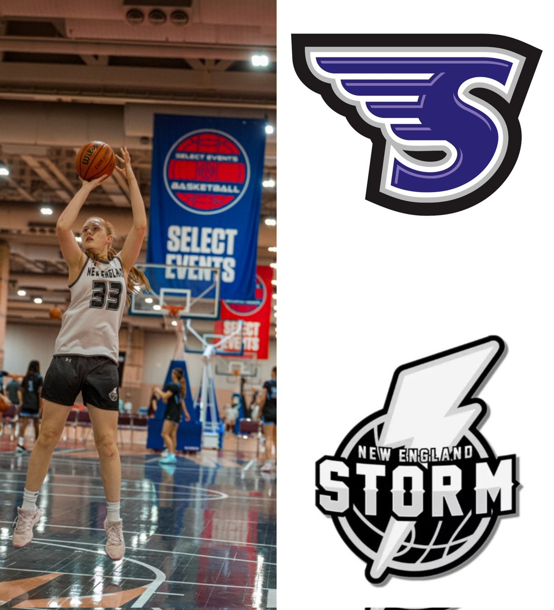 NEStormNHDir's tweet photo. Congratulations to NE Storm and Kimball Union Academy 2028 6ft Wing Sophie Dupeyron on receiving a scholarship offer from Stonehill. #stormup #s40 https://t.co/64jl7OVlK7