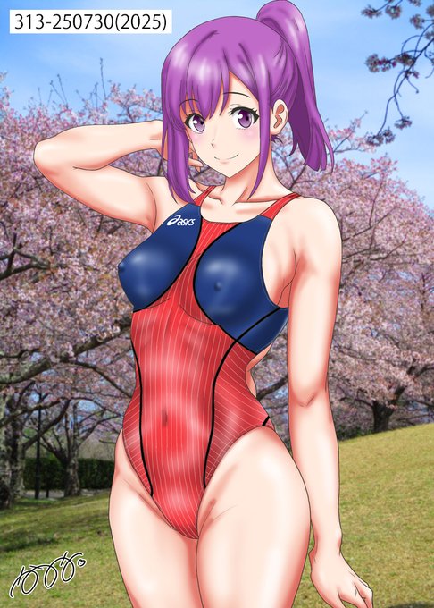 写真だけじゃなく、こういう絵も描いてます。
#競泳水着の日