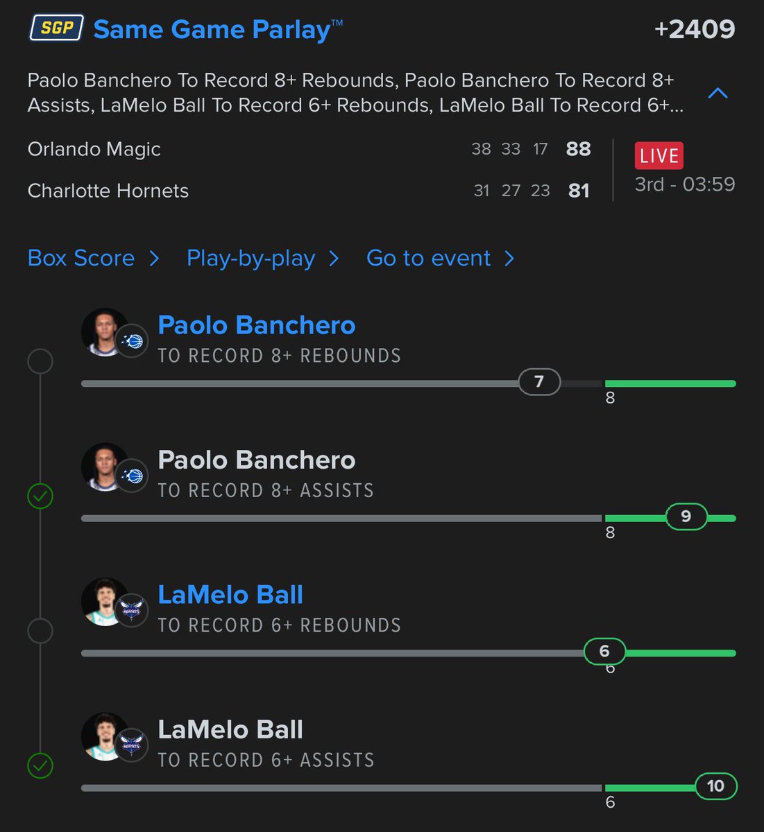 TheDoctorParlay's tweet image. $100 To 2 If Banchero Gets 1 Board !! 🤯

RT + LIKE ASAAPPPP 🗣️🗣️🗣️