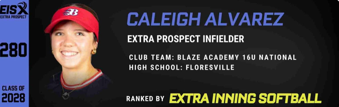 Big thank you to <a href="/ExtraInningSB/">EXTRA INNING SOFTBALL</a> for the love! Honored to be named an Extra Prospect Infielder for the Class of 2028! <a href="/BlazeFastpitch/">Texas Blaze</a> <a href="/BlazeAcademy16u/">Blaze Academy 16u</a> <a href="/Flojagsoftball/">Floresville Softball</a> <a href="/SoftbalAmerica/">Softball America</a> <a href="/coachjose_flo4/">Jose Flores</a> <a href="/CoastRecruits/">Coast 2 Coast Recruits</a> <a href="/jbssports/">Coach JB Slimp</a> <a href="/SoftballDown/">Down South Softball</a> <a href="/Puente4Don/">Don Puente</a> <a href="/harringtonf12/">Felicia M Harrington</a> <a href="/gatorjack72/">Girls In The Game</a>