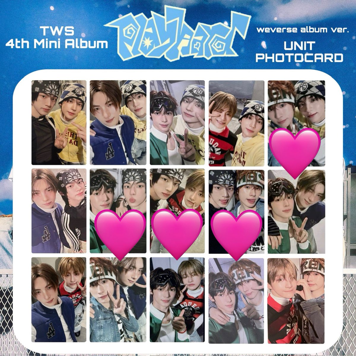 TWS play hard compact weverse album ウィバショ ユニバ タワレコ HMV ラキドロ 特典 トレカ 交換 店舗特典 

【譲】シニュ/ドフン/ヨンジェ/ハンジン/ギョンミン

【求】画像の🩷

まとめての方優先ですが、お気軽にお声掛けください◎

※郵送での交換希望
※未成年の方ごめんなさい🙇‍♀️