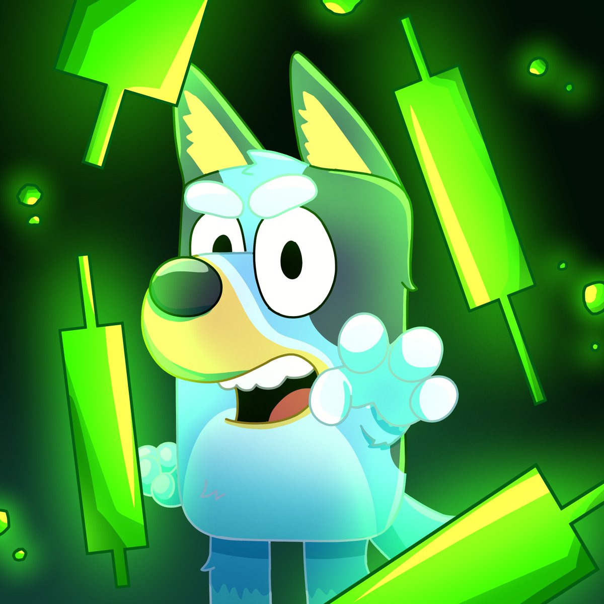 bluey_on_base's tweet image. $Bluey is summoning her powers of green candles. When the market comes back, it&apos;s all we are going to see. Trust the process.
