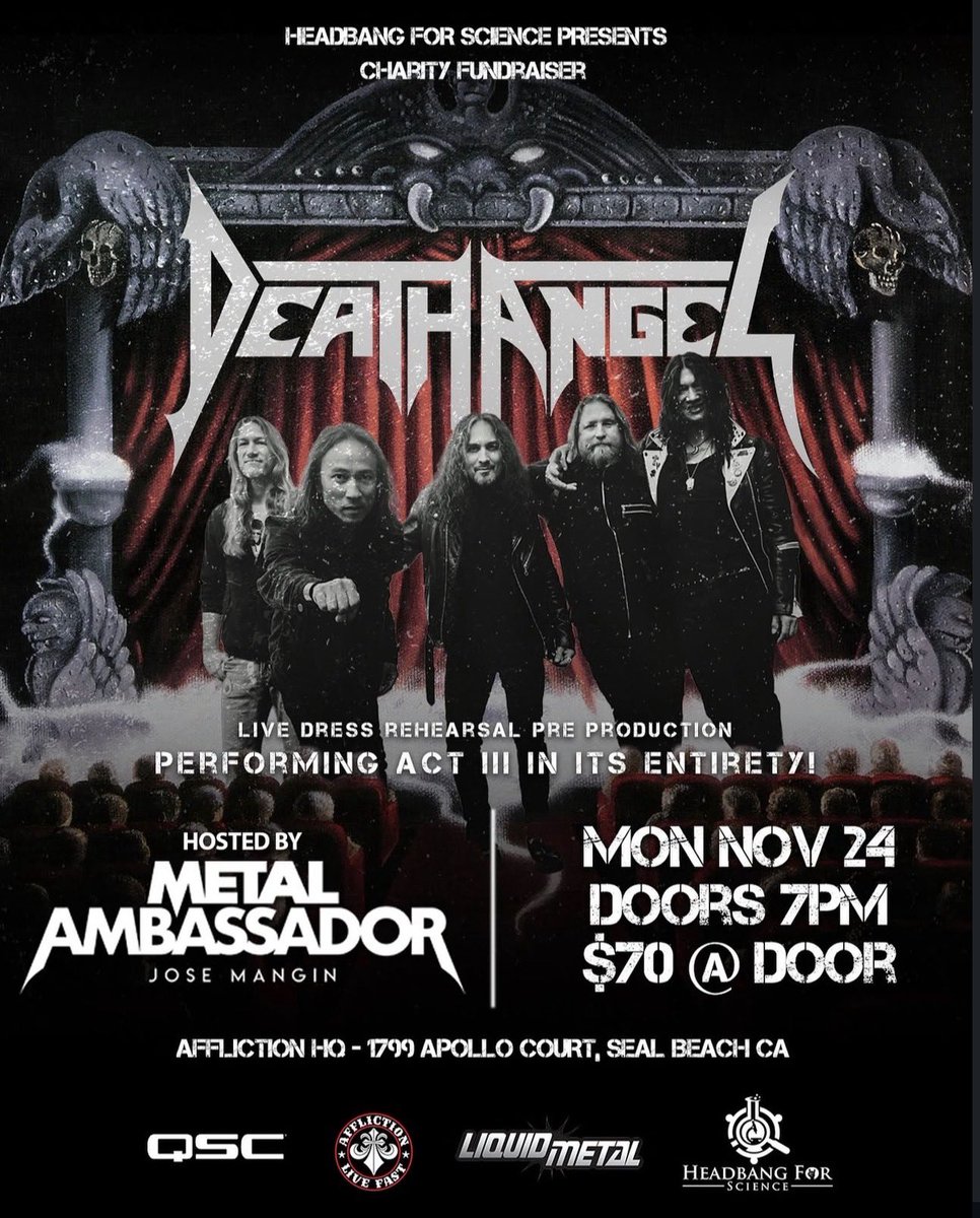 Local Event 
Death Angel 
<a href="/josemangin/">Jose "Metal Ambassador" Mangin</a>