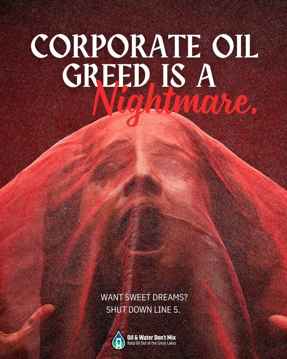 OilWaterDntMix's tweet image. The Great Lakes shouldn&apos;t be one huge haunted house. The risk of fossil fuel disasters is too scary - so let&apos;s work to #ShutDownLine5 and say #NoLine5OilTunnell.