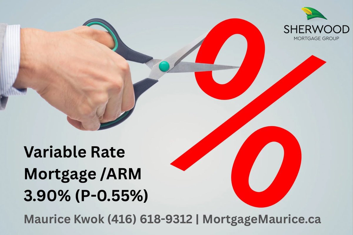 💡 Rates are moving — time to act!
With the Bank of Canada cutting its key rate to 2.25%, variable/ARM mortgages are now near 3.90% (P-0.55%).

Lock in smarter savings while options are open.
Book your free 15-min consultation 👉 MortgageMaurice.ca
#MortgageMaurice #RateCut