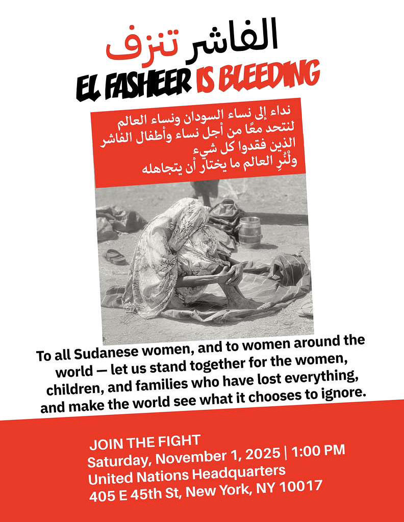 NasAlSudann's tweet photo. SUDAN PROTEST: NEW YORK CITY, NEW YORK ‼️01.11.25 ‼️

#KeepEyesOnSudan #Sudan #SudanProtest #Sudan_War_Updates #Sudani #DarfurGenocide #sudanese #darfur #elfasher https://t.co/cYOA14cXvh