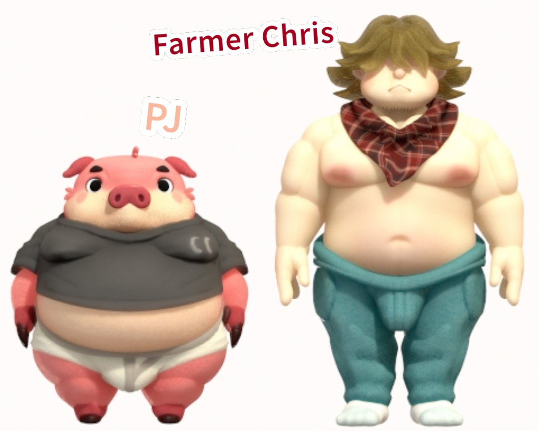 a farmer and his pig