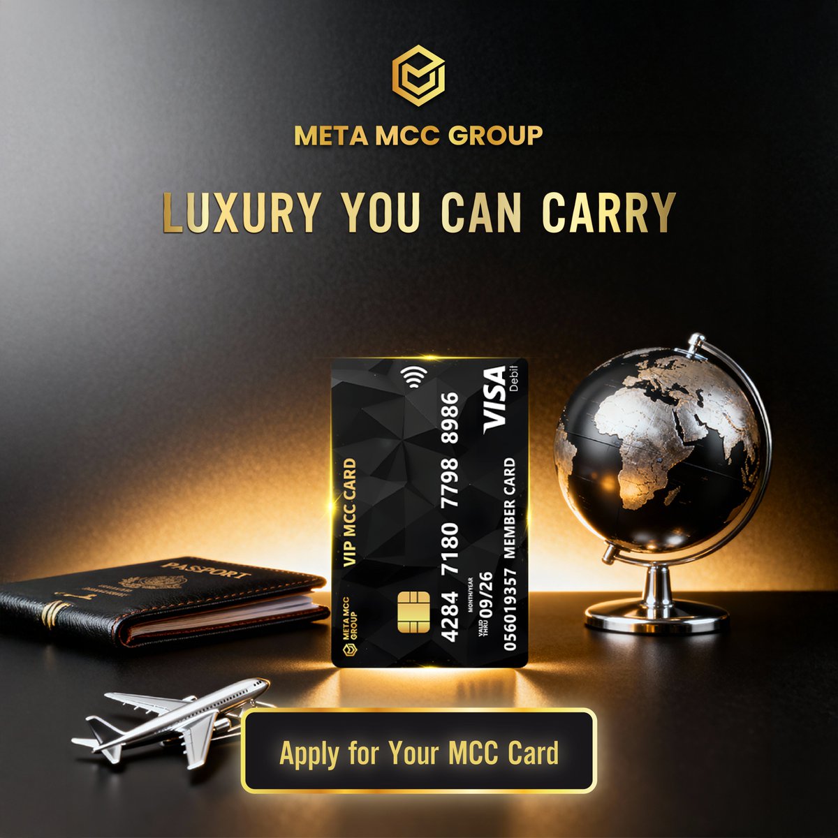 LukeMatthew021's tweet image. Luxury you can carry — experience global convenience and exclusive privileges with the Meta MCC Card.
Travel, shop, and spend with confidence — anytime, anywhere. 📷📷
#metamcccard #metamccgroup #mccvisacard #luxurycars
#VIPLifestyle #SmartSpending #travelwithmeta #GlobalPayment
